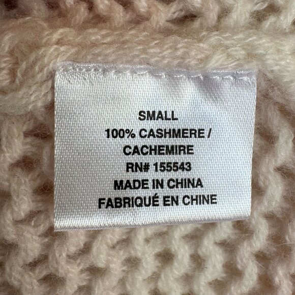 Sablyn 100% Cashmere Loose Open Knit Pink Ivory Stripe Oversized Sweater Small - Picture 11 of 12